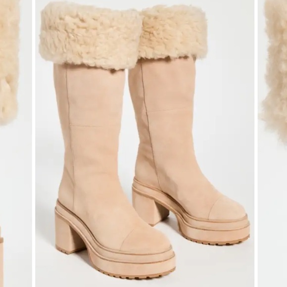 CULT GAIA SOMMAR SUEDE LEATHER/SHEARLING FOLD OVER STYLE BOOTS SIZE EU 39 - Picture 3 of 8